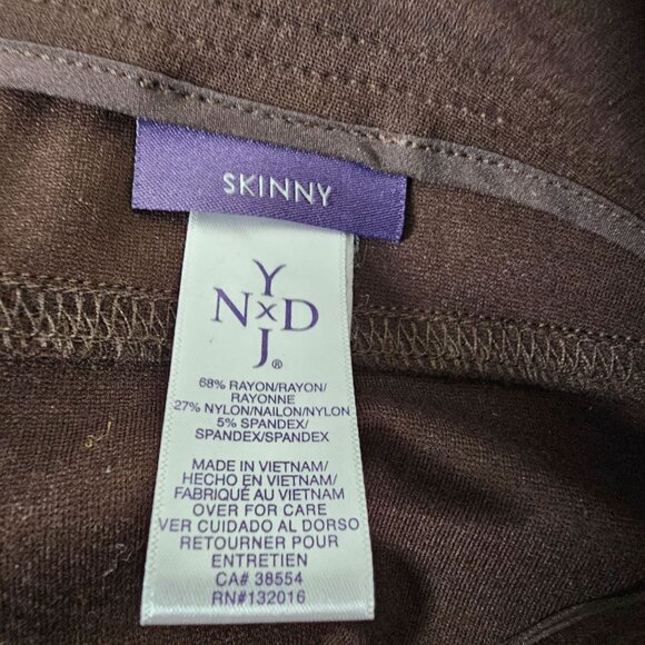 NYDJ 8 Brown Ponte Knit Skinny Pants Office Career Comfort Slimming Lift Tuck - Picture 6 of 6